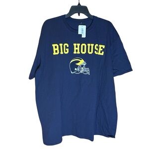 Valiant‎ Big House Michigan Football Navy Graphic Tee Shirt Men’s 2XL NWT Cotton